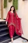KF 403 Kalaai Fandy Satin Kurti With Bottom Dupatta 
